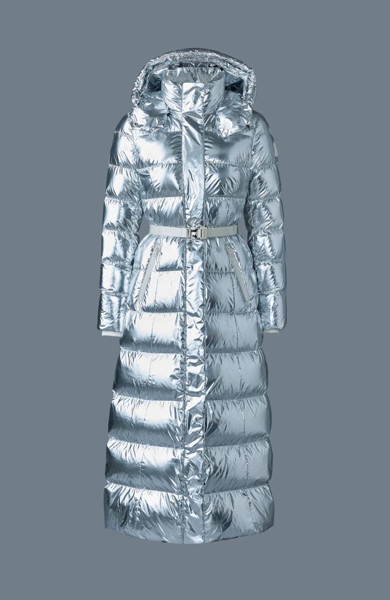 CALINA-M Metallic laminate down maxi coat 1