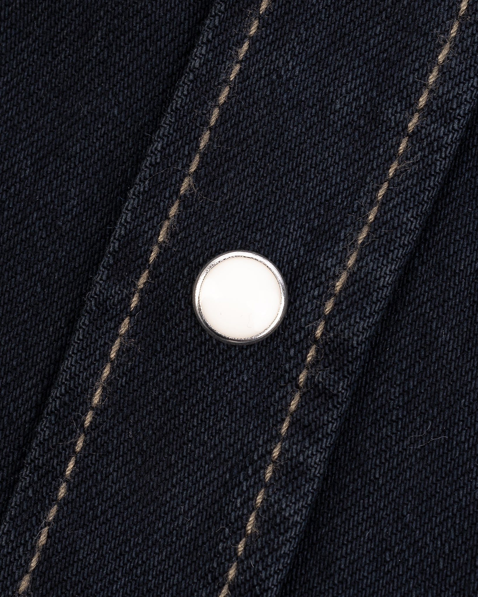 IHSH-326-OD 12oz Selvedge Denim Work Shirt With Snaps - Indigo Overdyed Black - 18