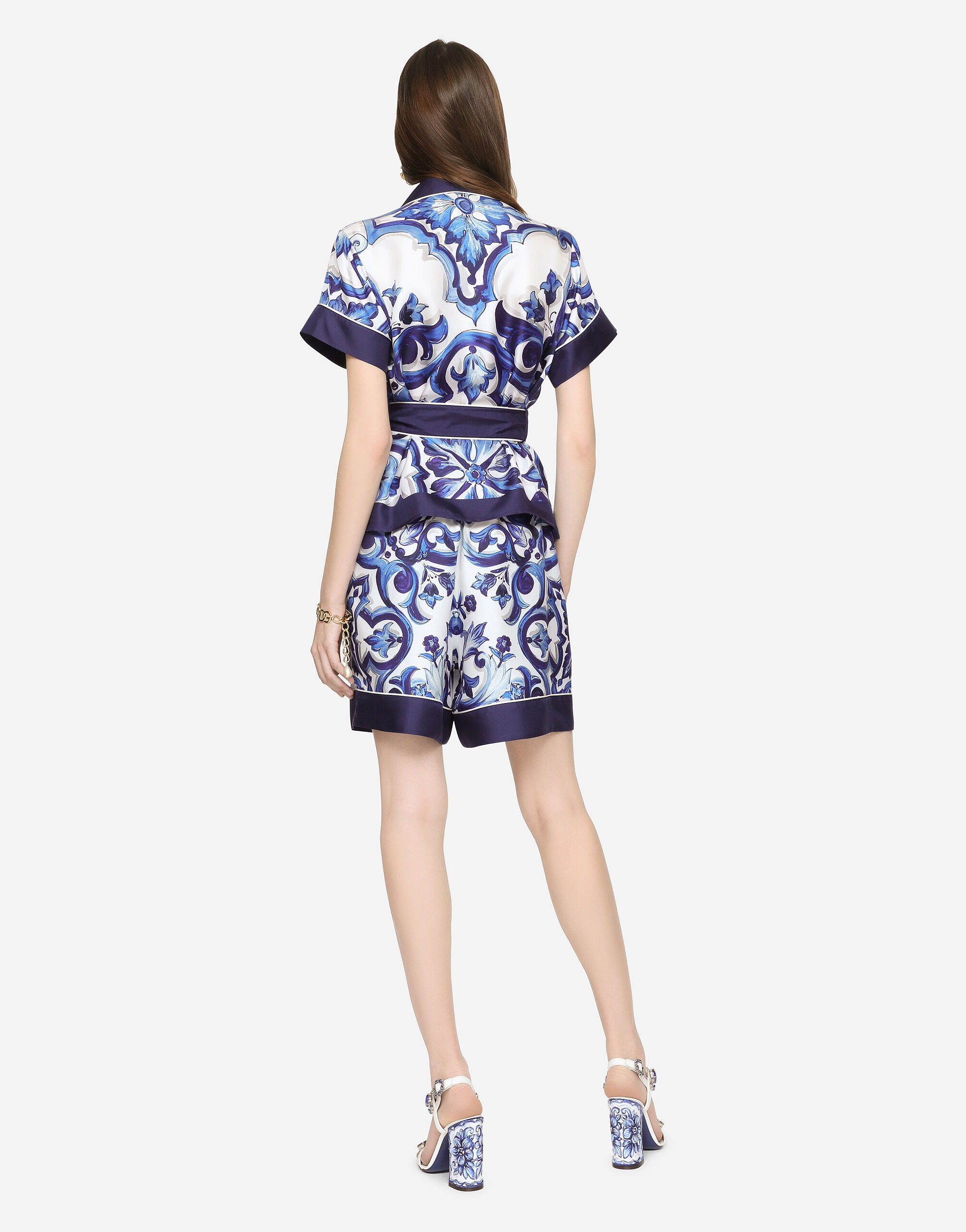 Majolica-print twill pajama shorts - 3
