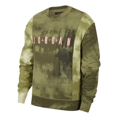Air Jordan Sport DNA Embroidered Camouflage Sweatshirt For Men Green/Pink CD5733-375 - 1