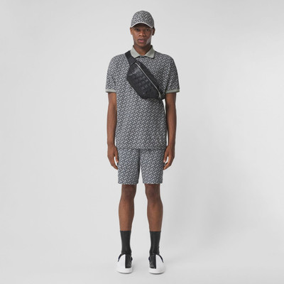 Burberry Monogram Print Cotton Piqué Oversized Polo Shirt outlook