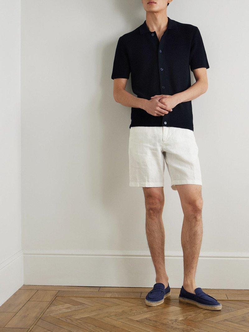 ORLEBAR BROWN Norwich Straight-Leg Linen Shorts Ecru outlook