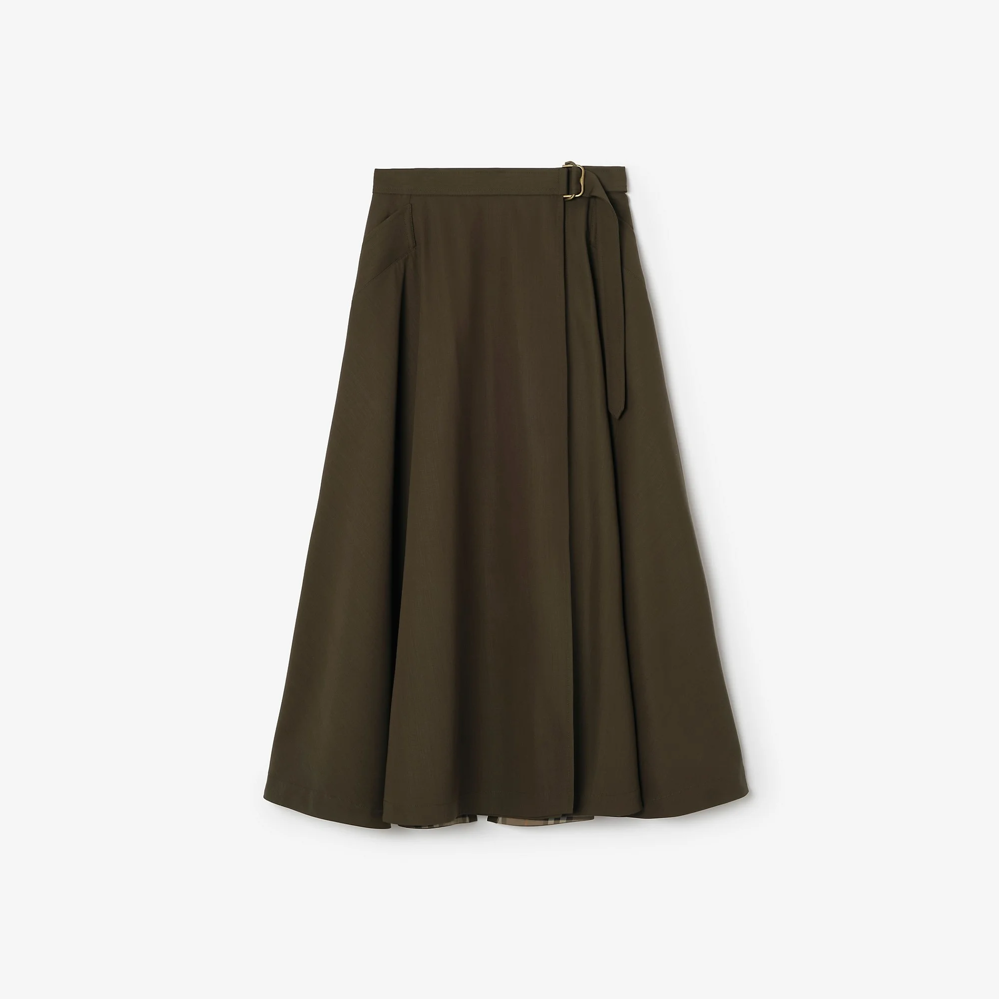 Wool Twill Midi Skirt - 1
