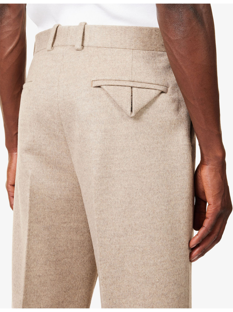 Tailored Straight-Leg Wool-Cashmere Blend Trousers 6