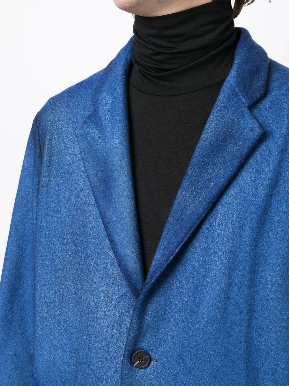 painted-effect merino-wool overcoat - 5