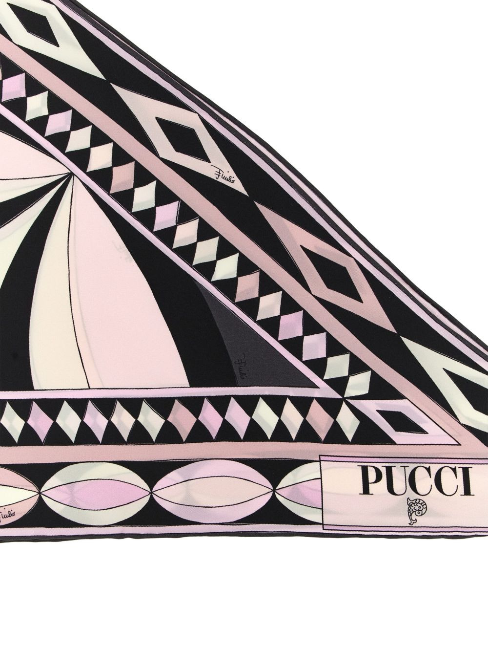 printed silk triangle scarf - 2