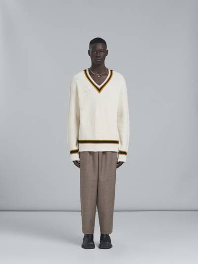 Marni LIGHT BROWN WOOL CROPPED PANTS outlook