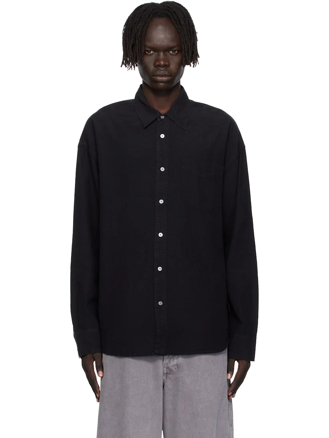 Black Wide Fit Shirt - 1