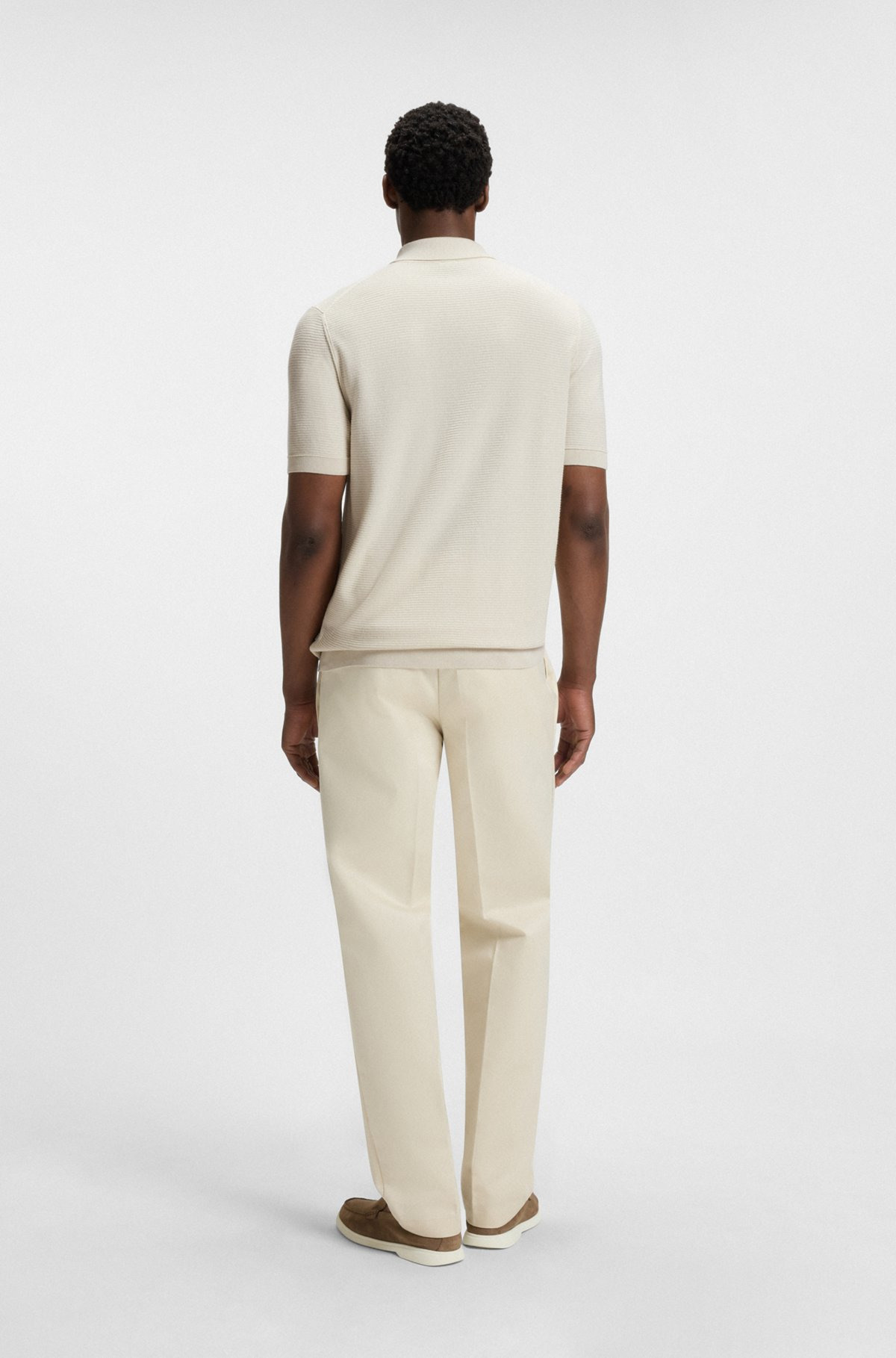REGULAR-FIT KNIT POLO BLENDED WITH COTTON - 5