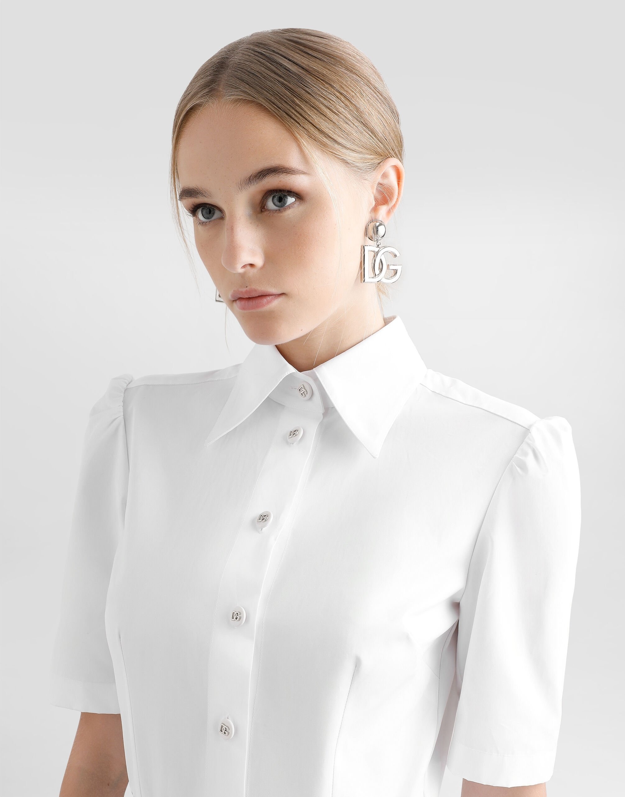 Cotton calf-length shirt dress - 4