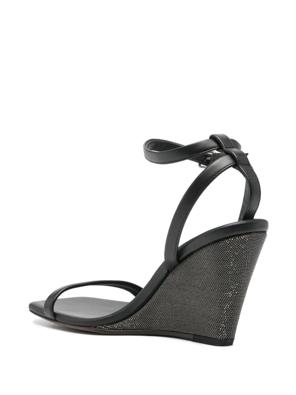 90mm leather wedge sandals - 3