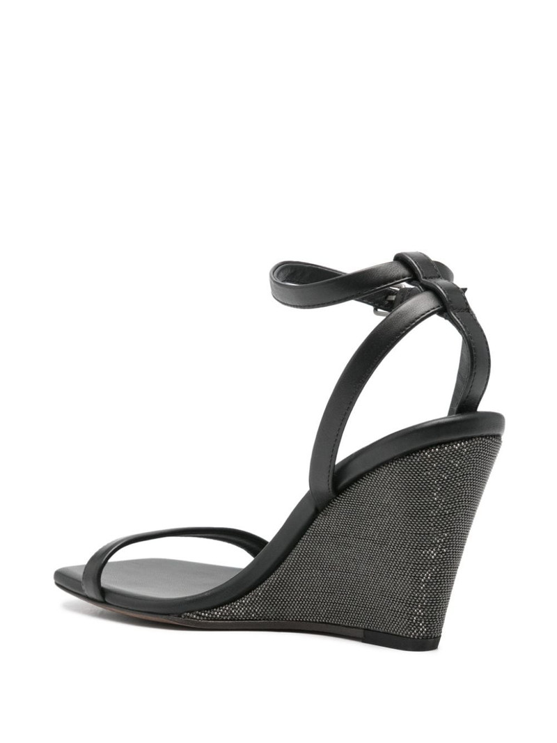 90mm leather wedge sandals 3