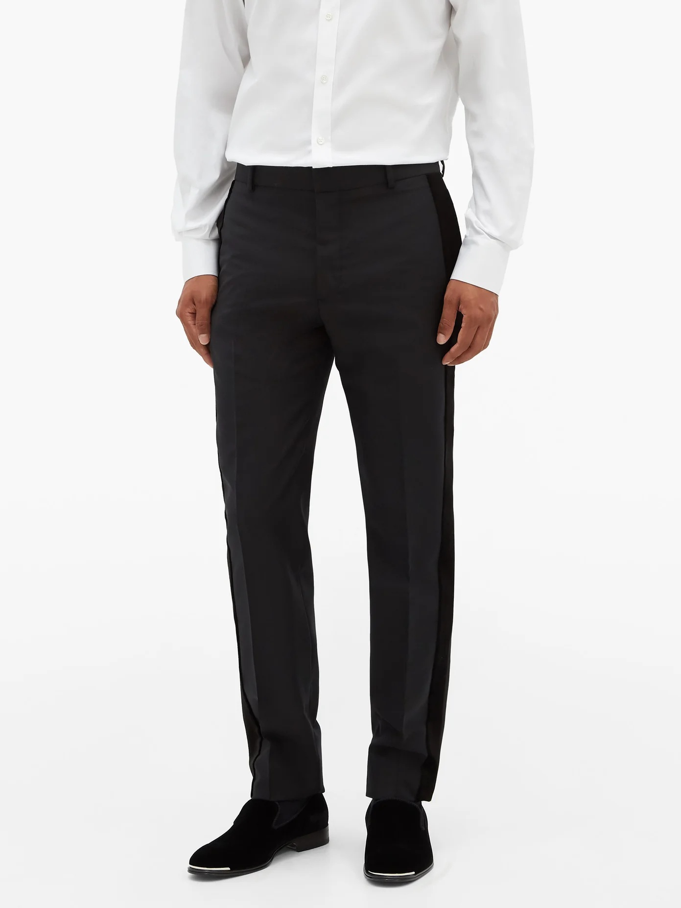 Tailored wool-blend tuxedo trousers - 6