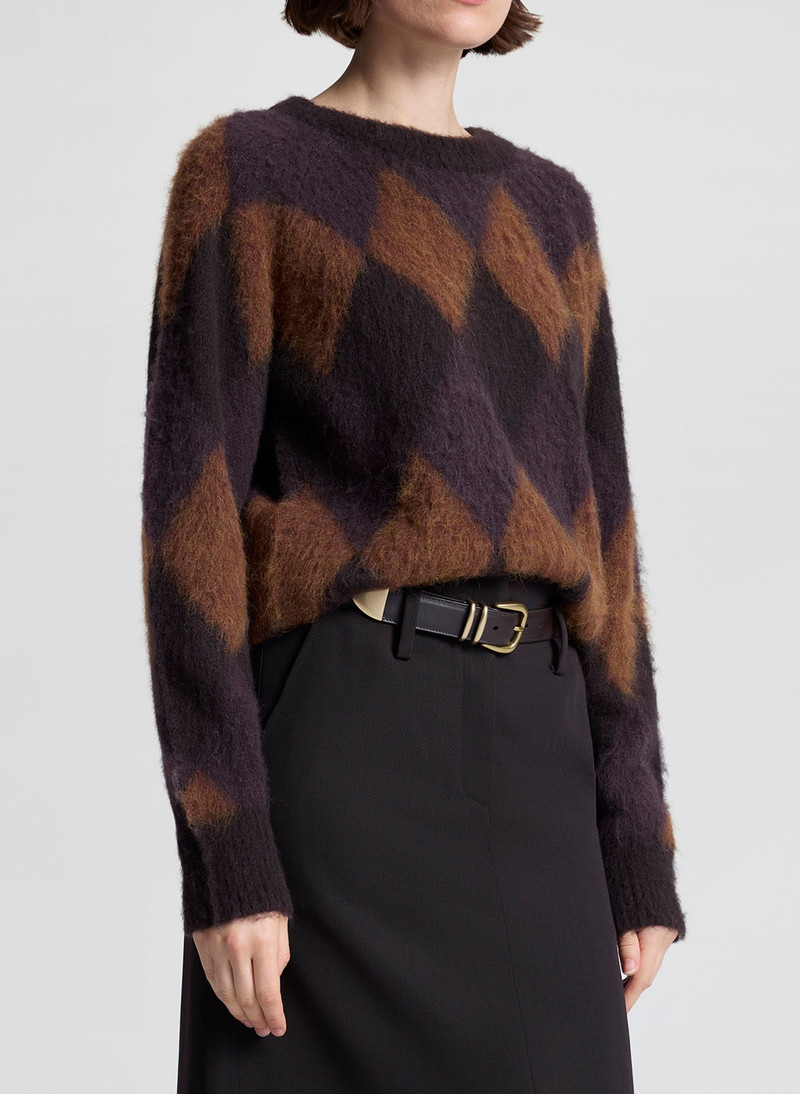 Ezra Brushed Alpaca Argyle Sweater 3