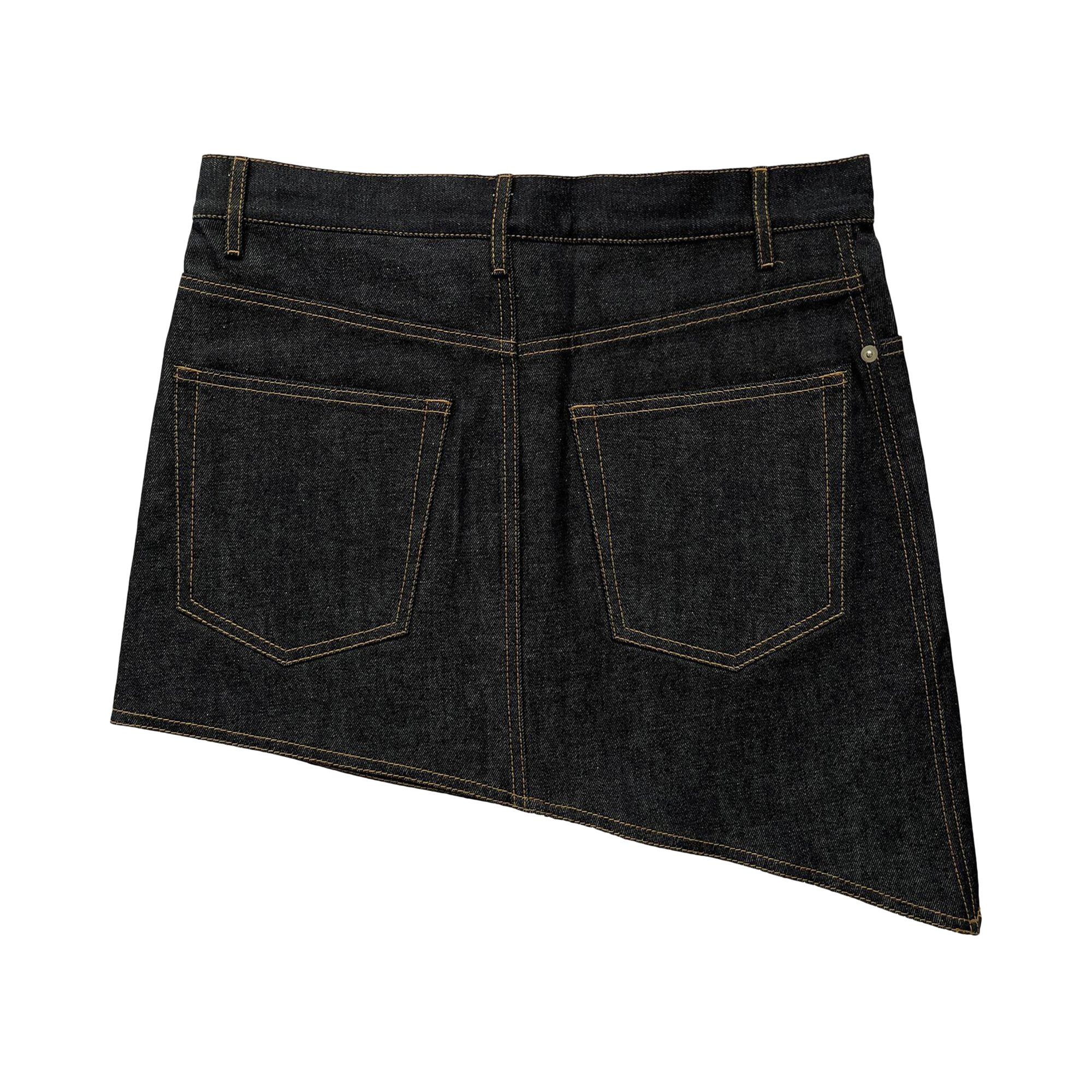 Helmut Lang Asymmetric Mini Skirt 'Raw Indigo' - 2