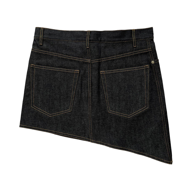 Helmut Lang Helmut Lang Asymmetric Mini Skirt 'Raw Indigo' outlook