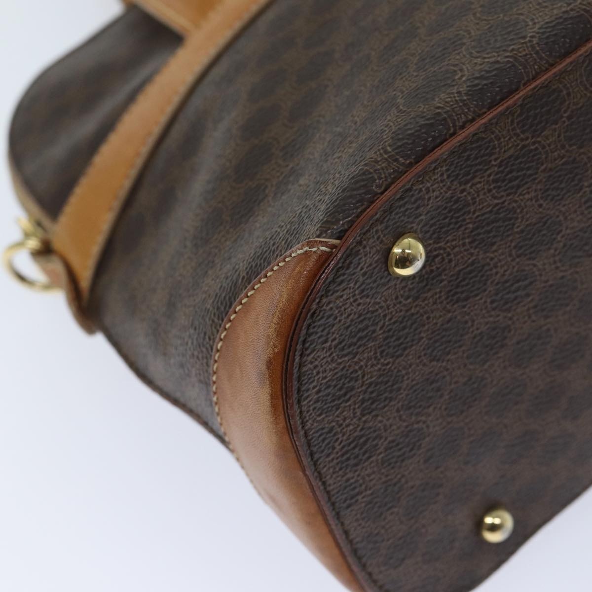 CELINE Macadam Canvas Hand Bag Pvc Brown - 14
