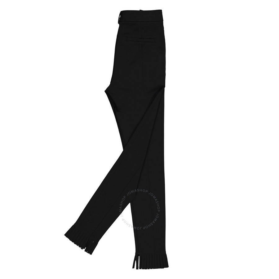 Burberry Ladies Black Fringed Hem Trousers - 7