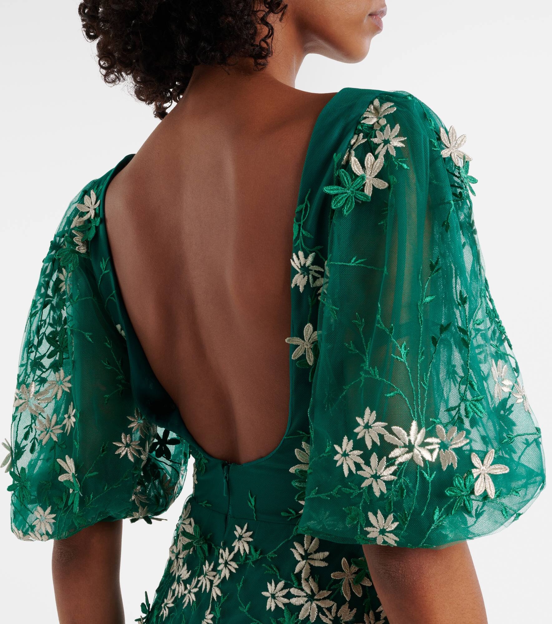 Floral-appliqué tulle and lurex® gown - 6