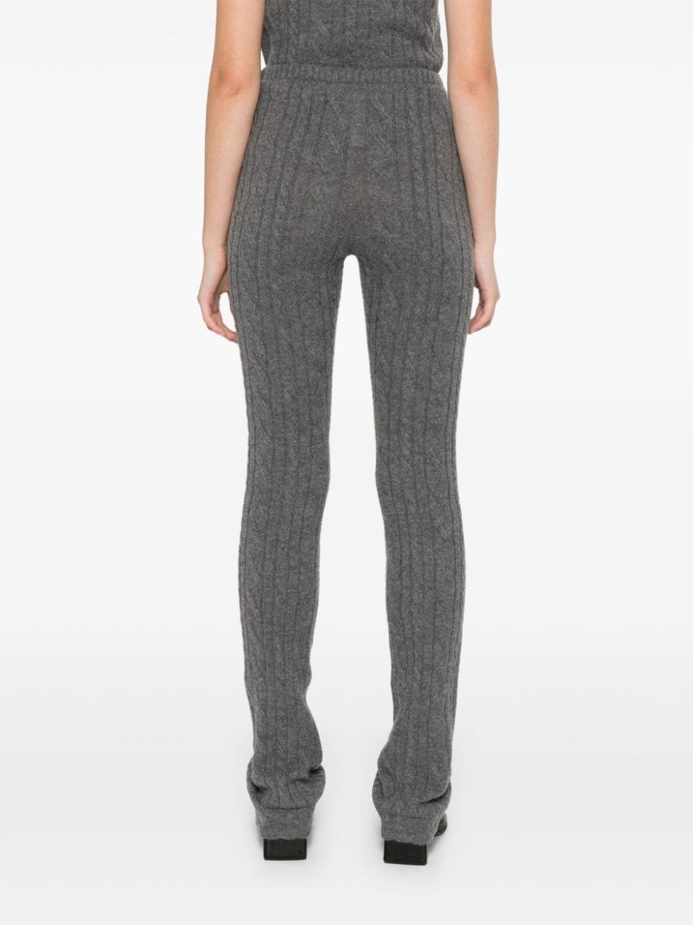 cable-knit straight trousers - 4