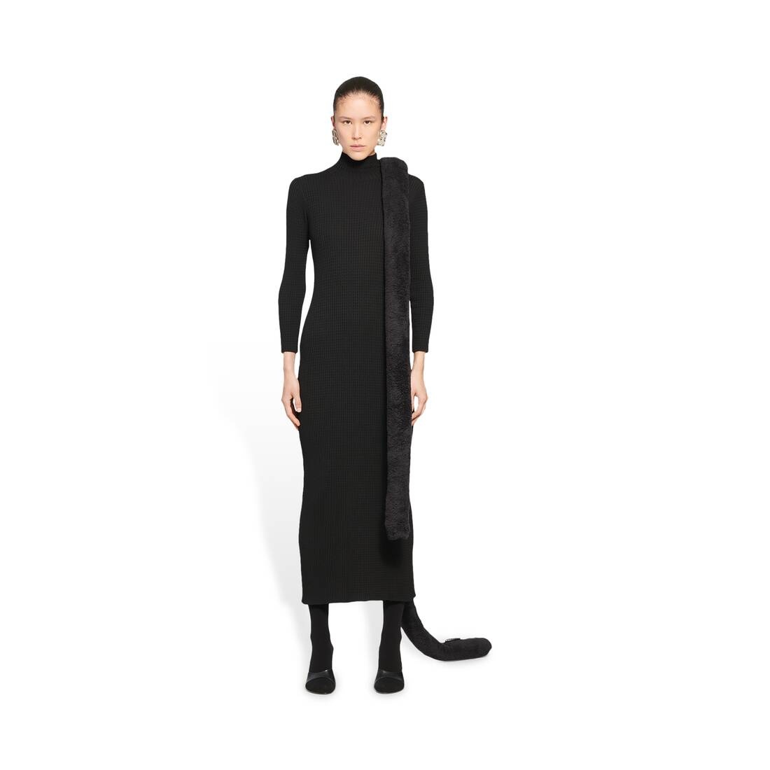 Women's Fitted Dress in Black - 2