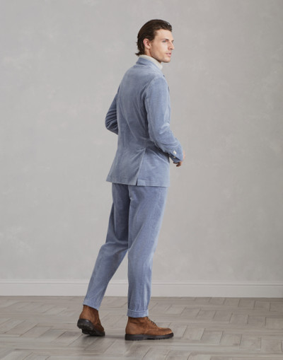 Brunello Cucinelli Comfort cotton and cashmere corduroy Leisure suit: peak lapel jacket and trousers with double pleats outlook