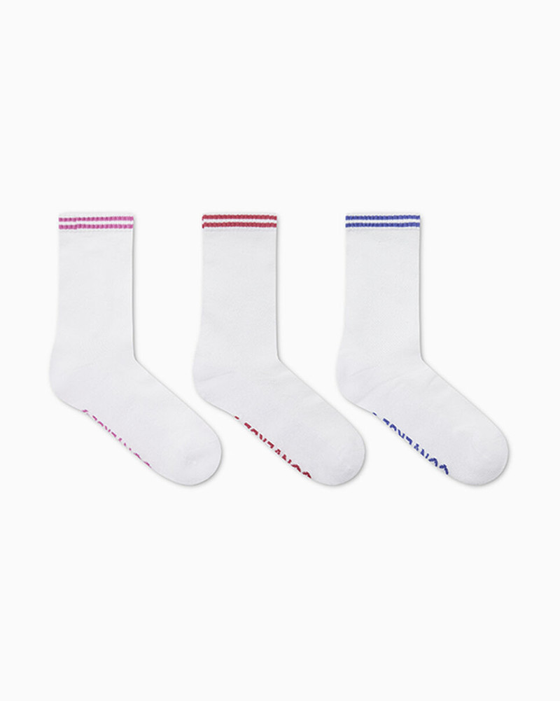 Converse 3-Pack Varsity Stripe Mesh Half-Crew Socks outlook