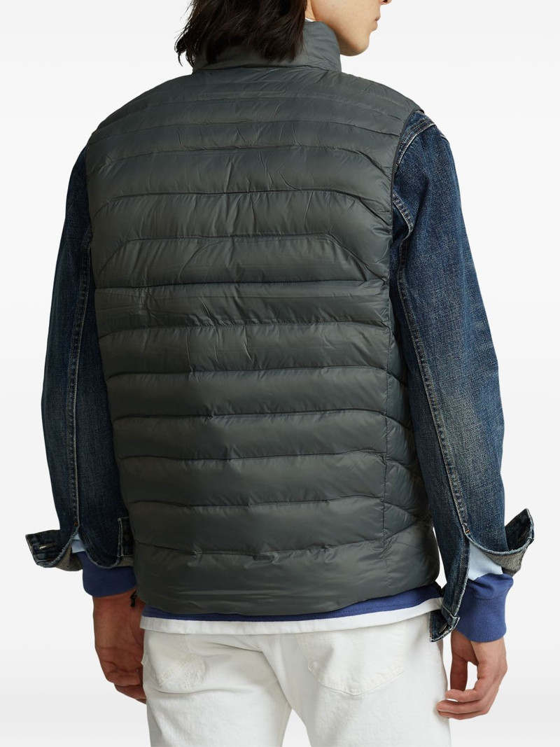 logo print quilted gilet 4