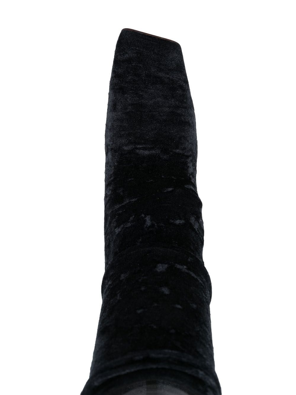 crushed velvet sock boots - 4