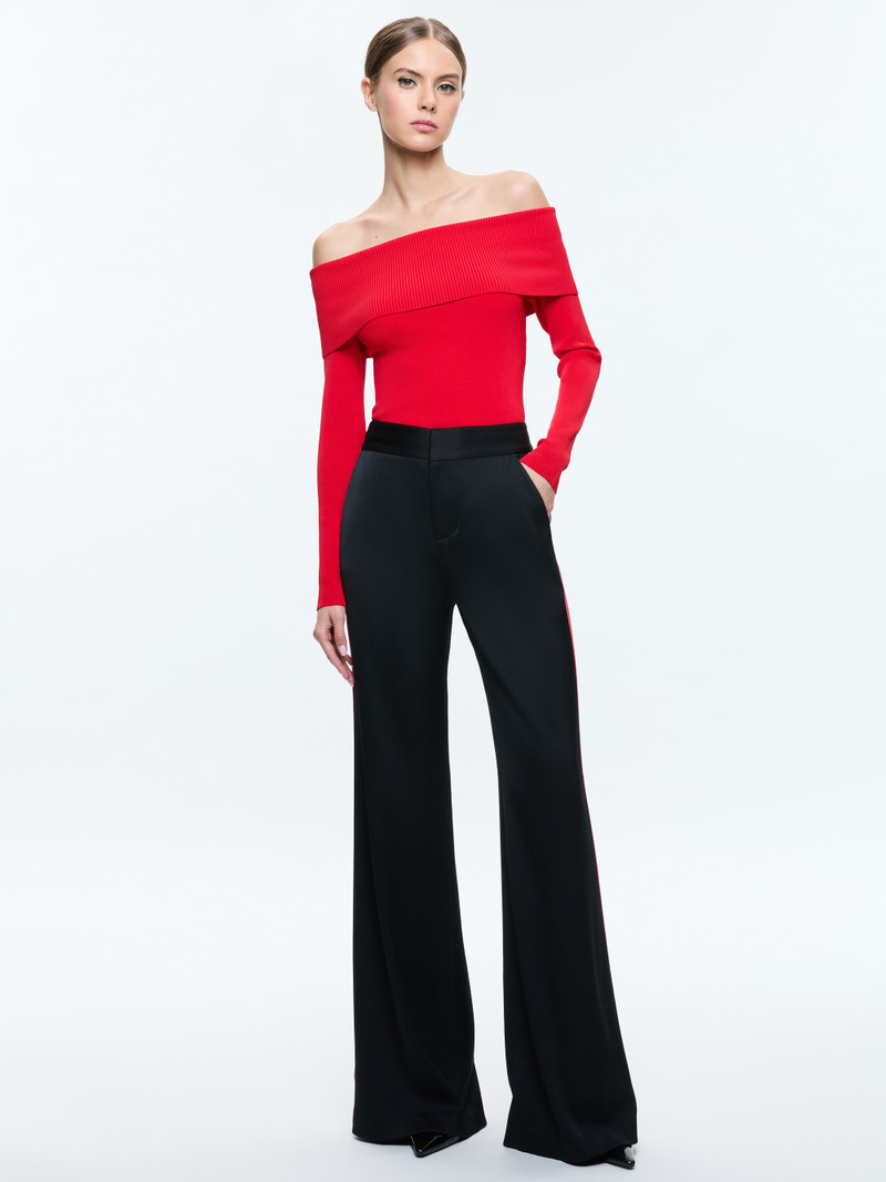 DYLAN HIGH RISE WIDE LEG PANT WITH RACING STRIPE DETAIL 3