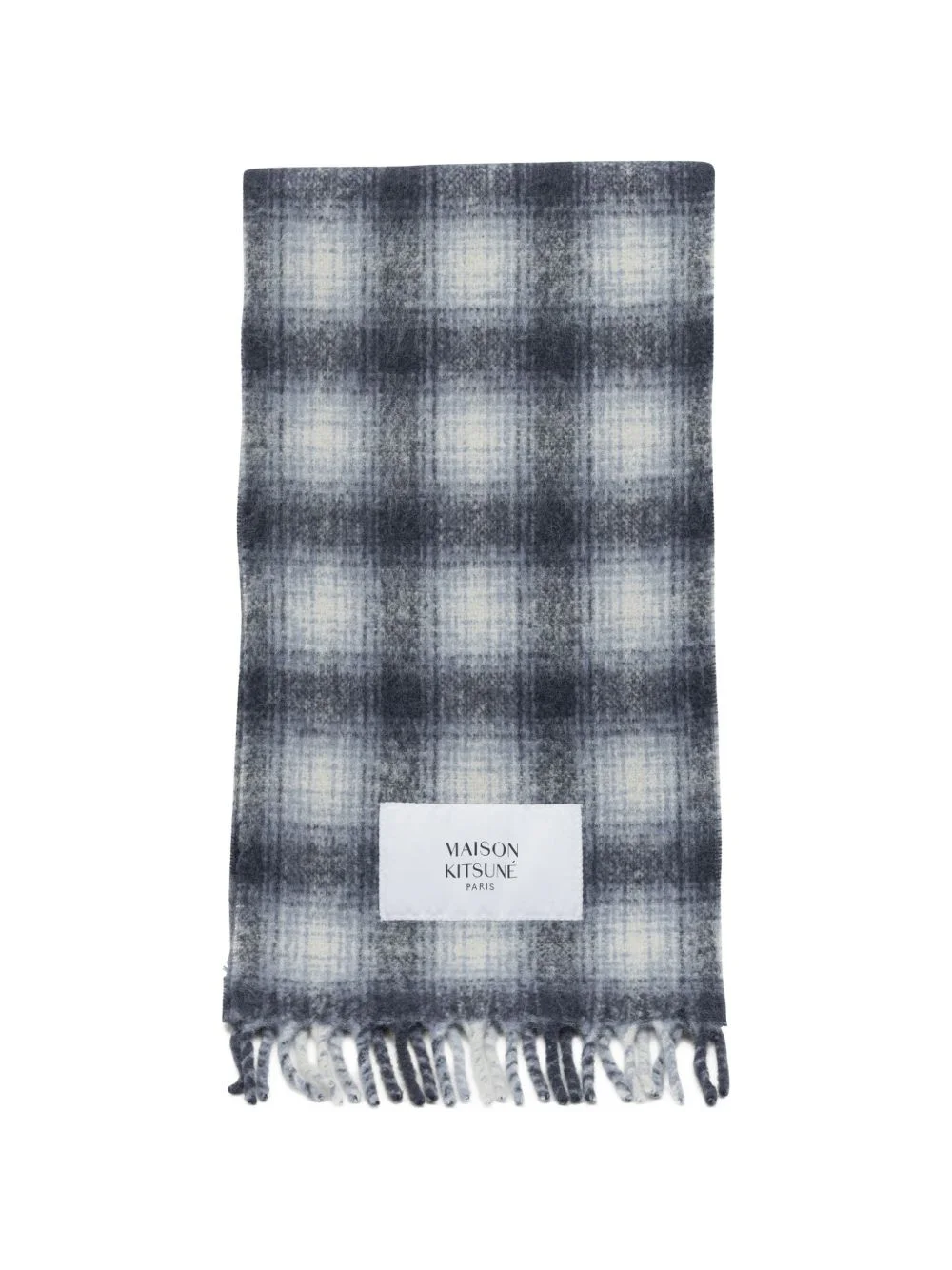 check-pattern fringed scarf - 1