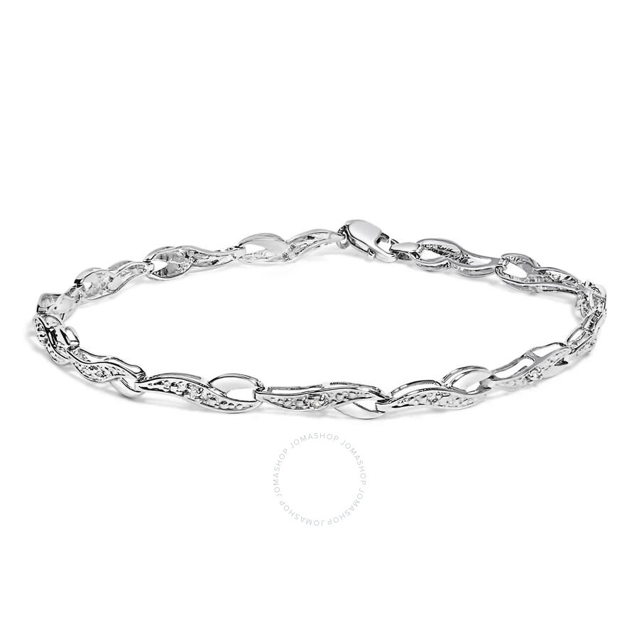 Haus Of Brilliance - Haus of Brilliance 10k White Gold Diamond Accent Spiral Link Bracelet (H-I Color, I3 Clarity) - 7.5" - 1