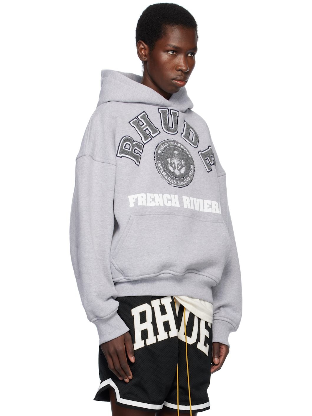 Gray 'Rhude French Riviera' Patch Hoodie - 2