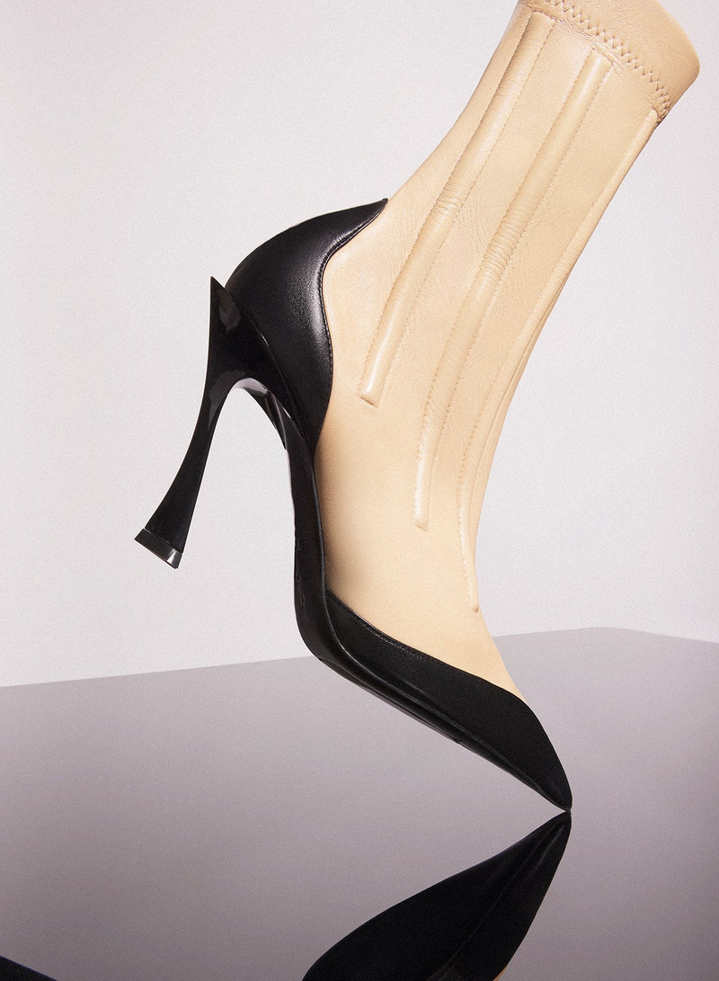 bi-color boned leather fang 95 ankle boots 5