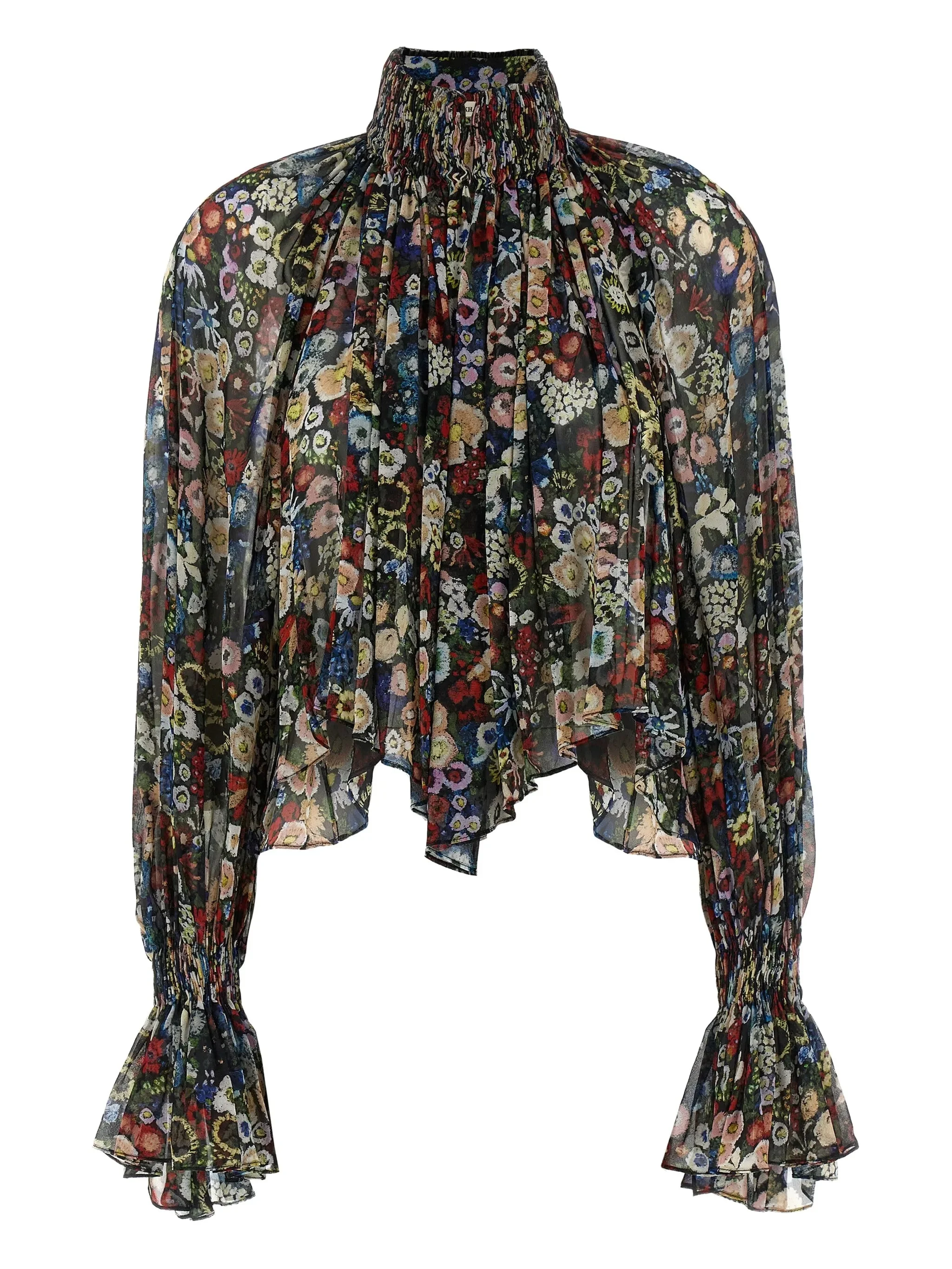 Khaite Floral High-neck Blouse - 1