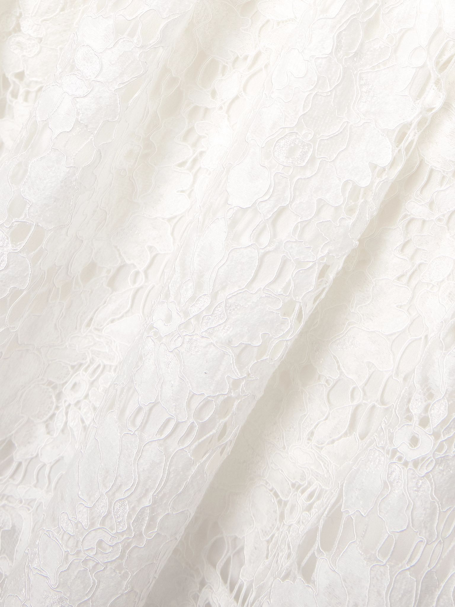 Pleated scalloped lace mini dress White - 4