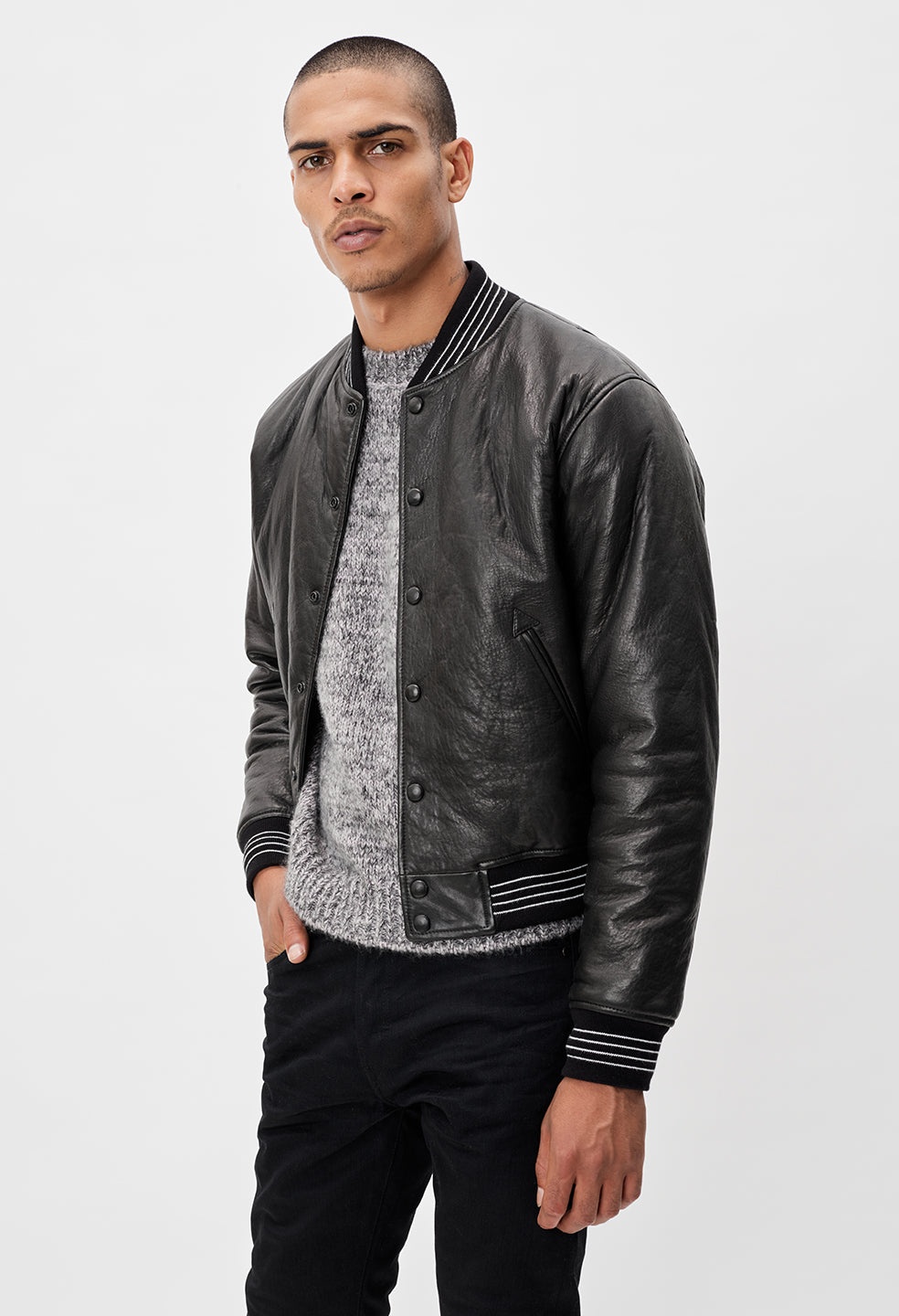 LEATHER STADIUM JACKET - 5