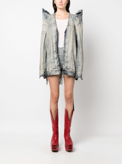 Rick Owens DRKSHDW high-waisted ripped denim shorts outlook