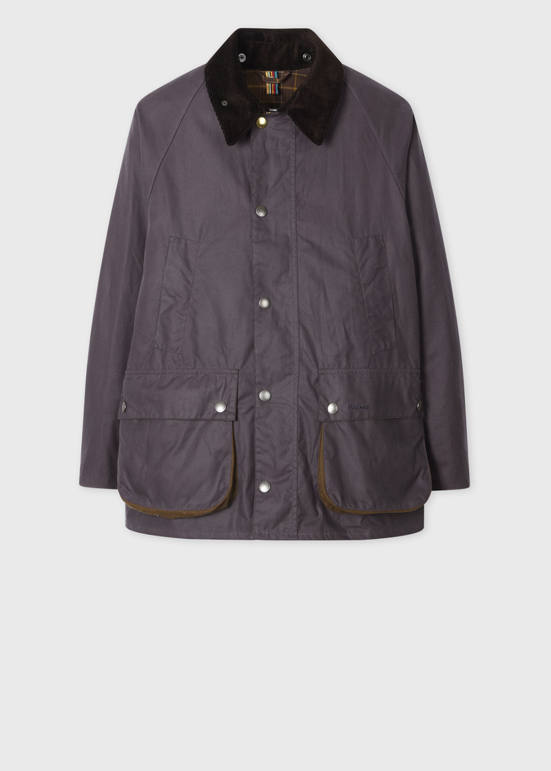 Paul Smith loves Barbour - Grey Lilac Oversized Bedale Wax Jacket 1