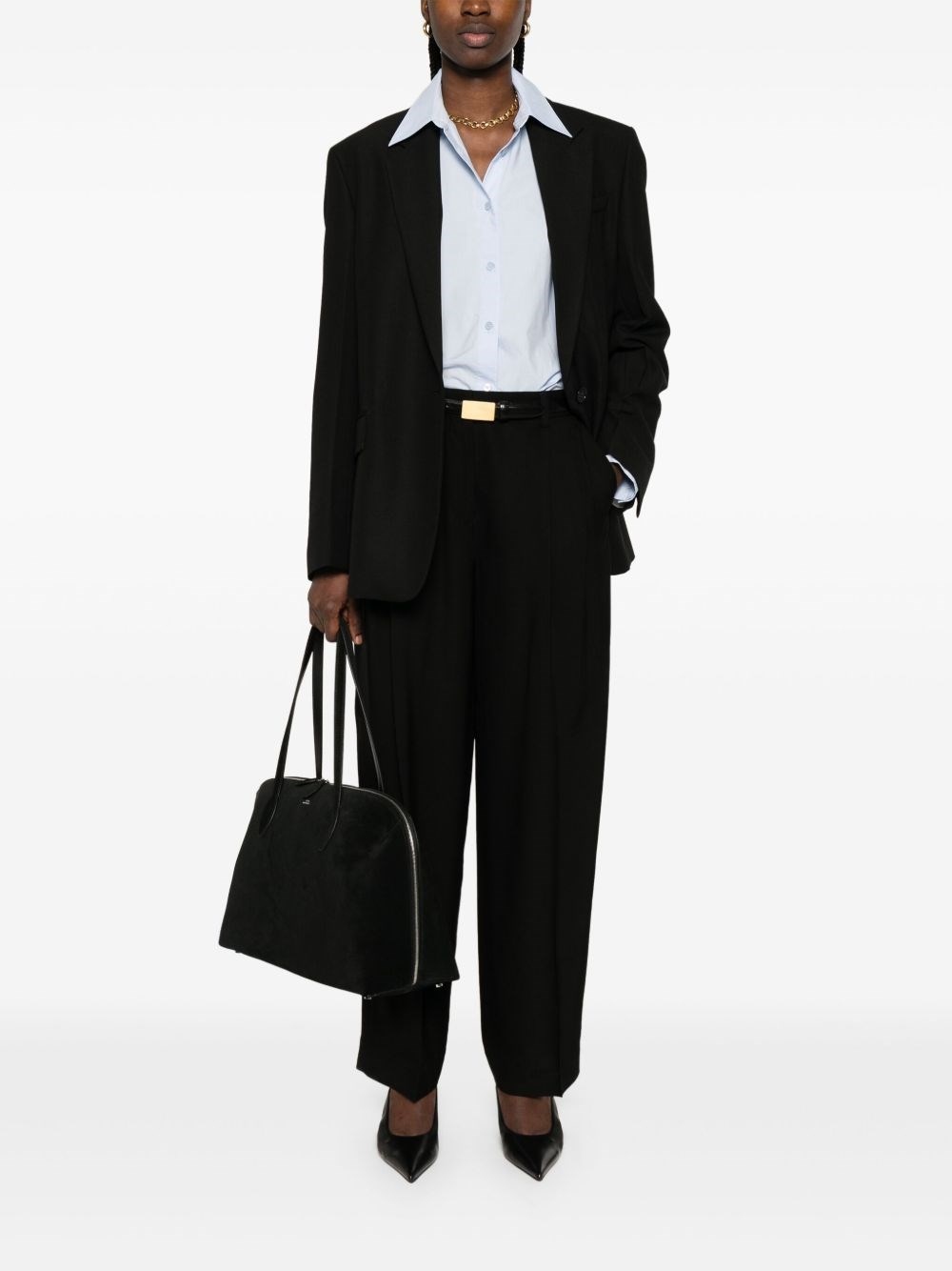 Wool blend single-breasted blazer jacket - 5