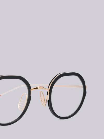 Thom Browne TB911 - Black and Gold Round Glasses outlook