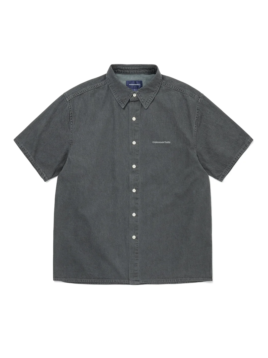 Washed Denim Short Sleeve Shirt - 1