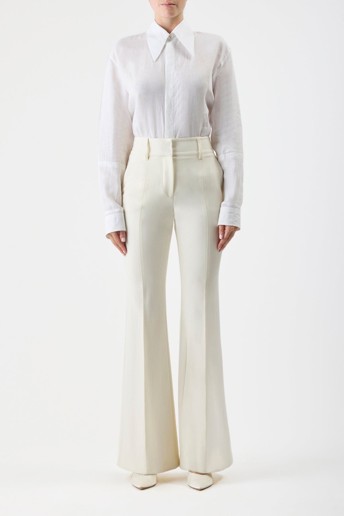 Rhein Pant in Ivory Wool - 2