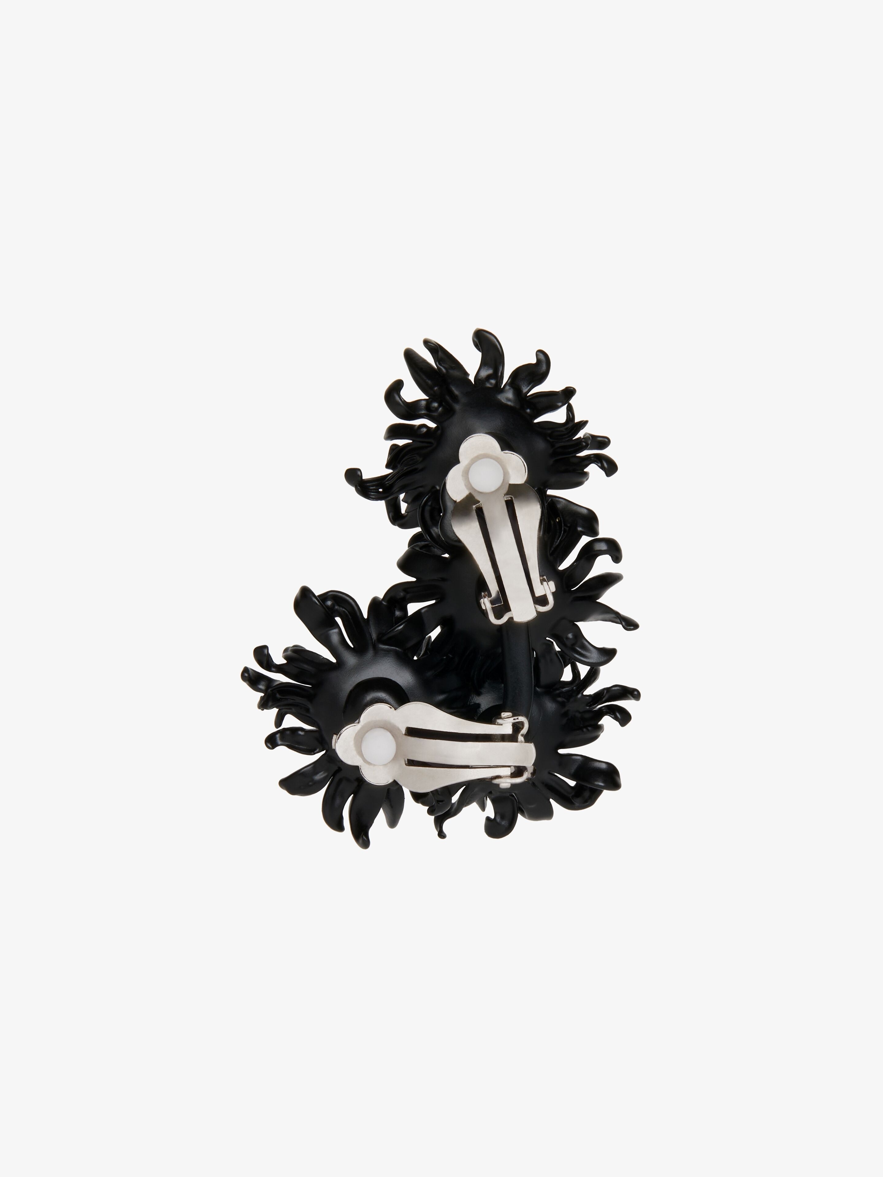 DAISY CLIP EARRING IN METAL AND ENAMEL WITH CRYSTALS 2