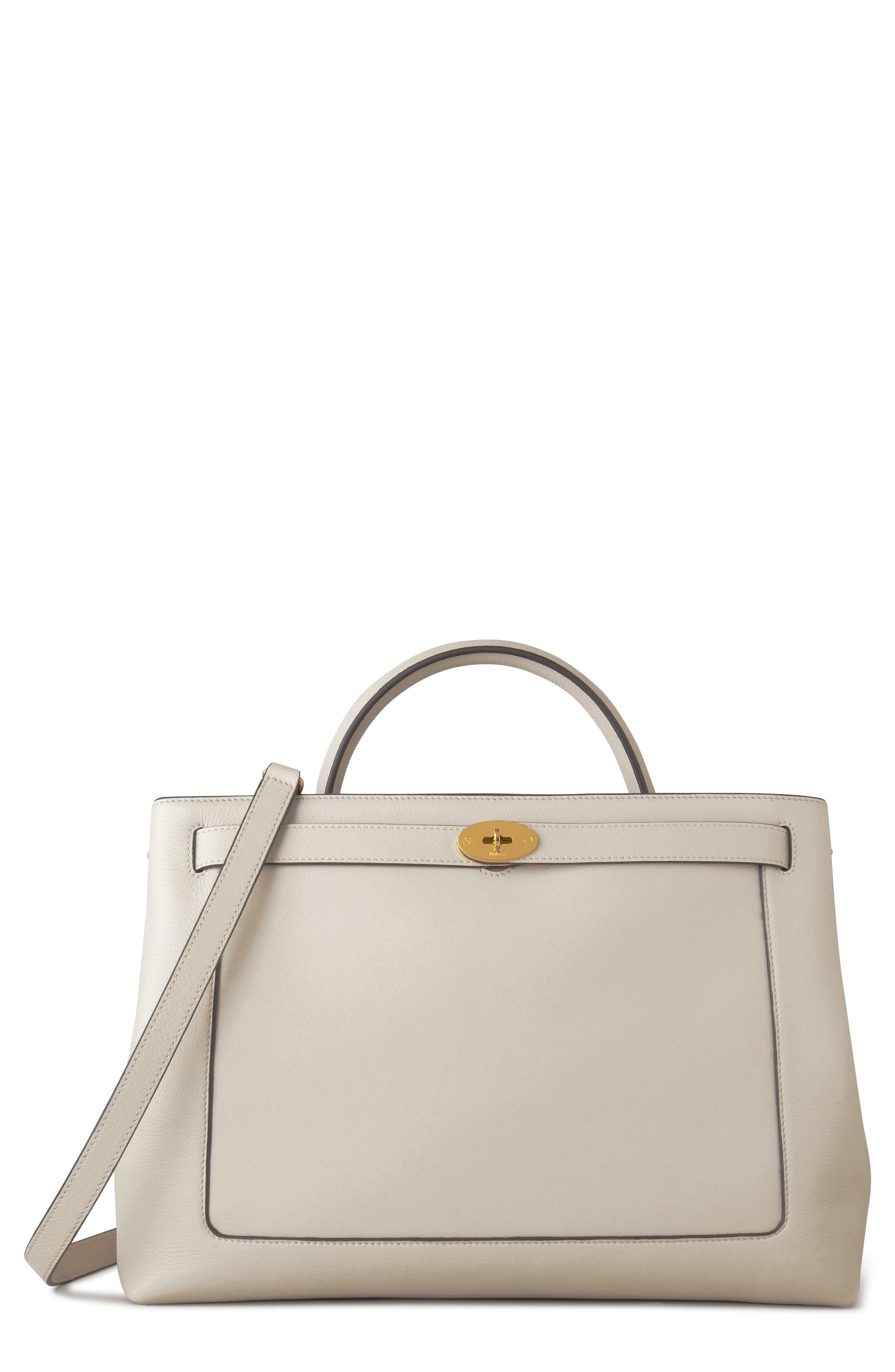 Mulberry Islington Silky Calfskin Leather Shoulder Bag in Chalk at Nordstrom - 1