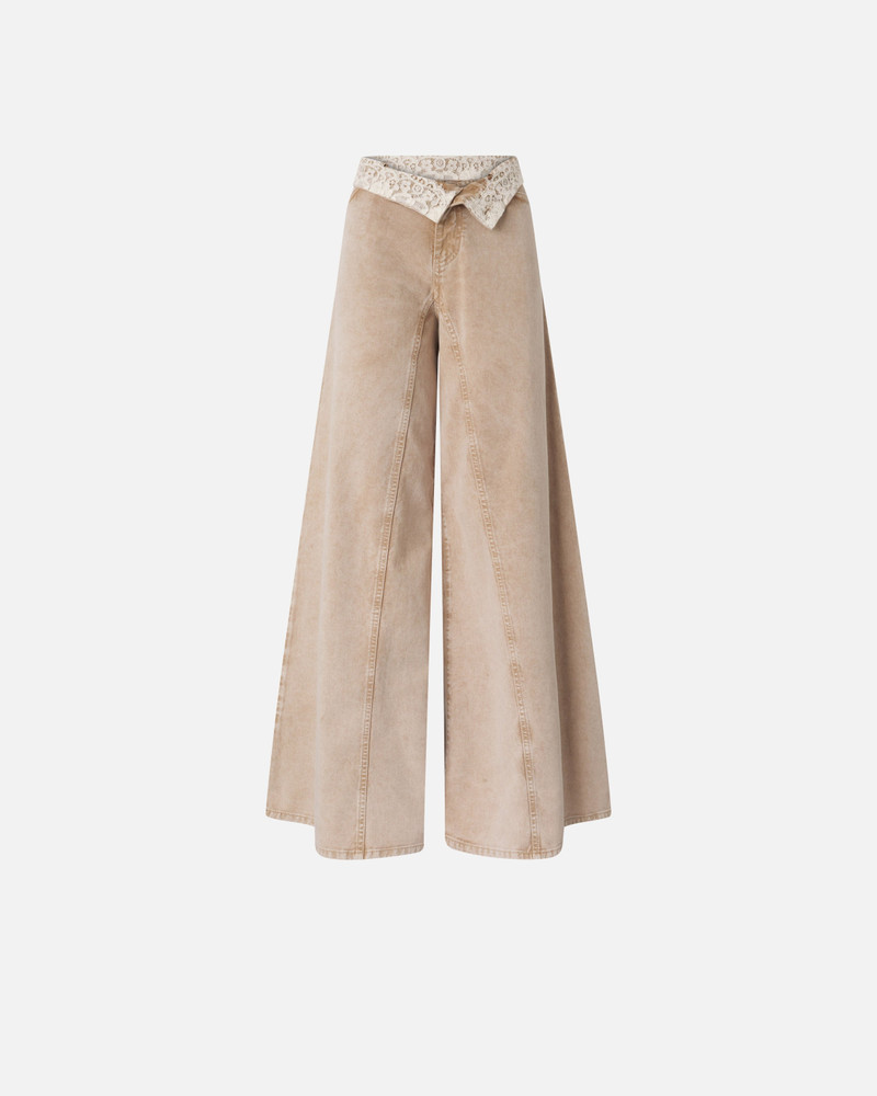 BROWN JEANS WITH LACE AT THE WAIST 1