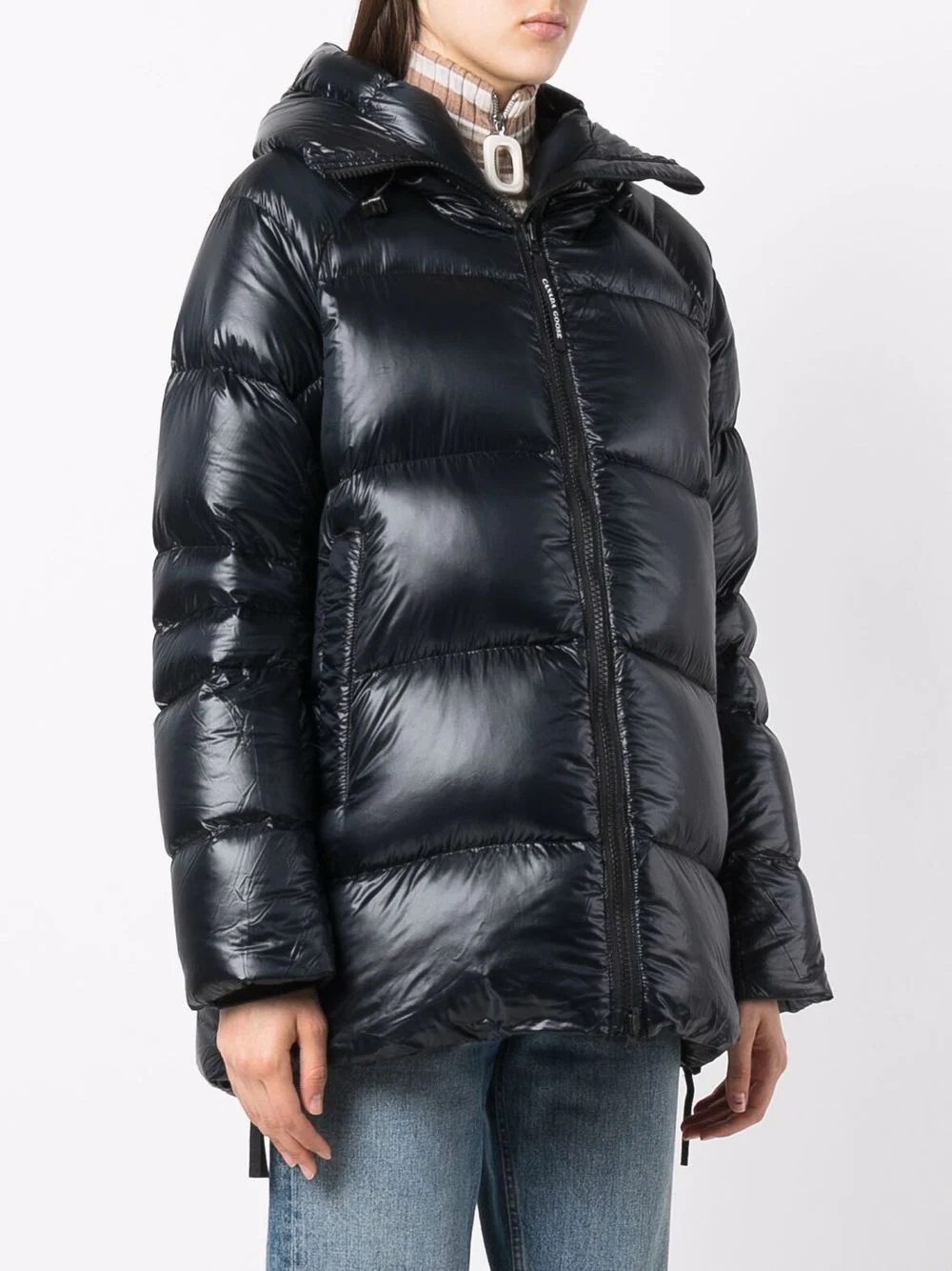 quilted-finish down jacket - 3