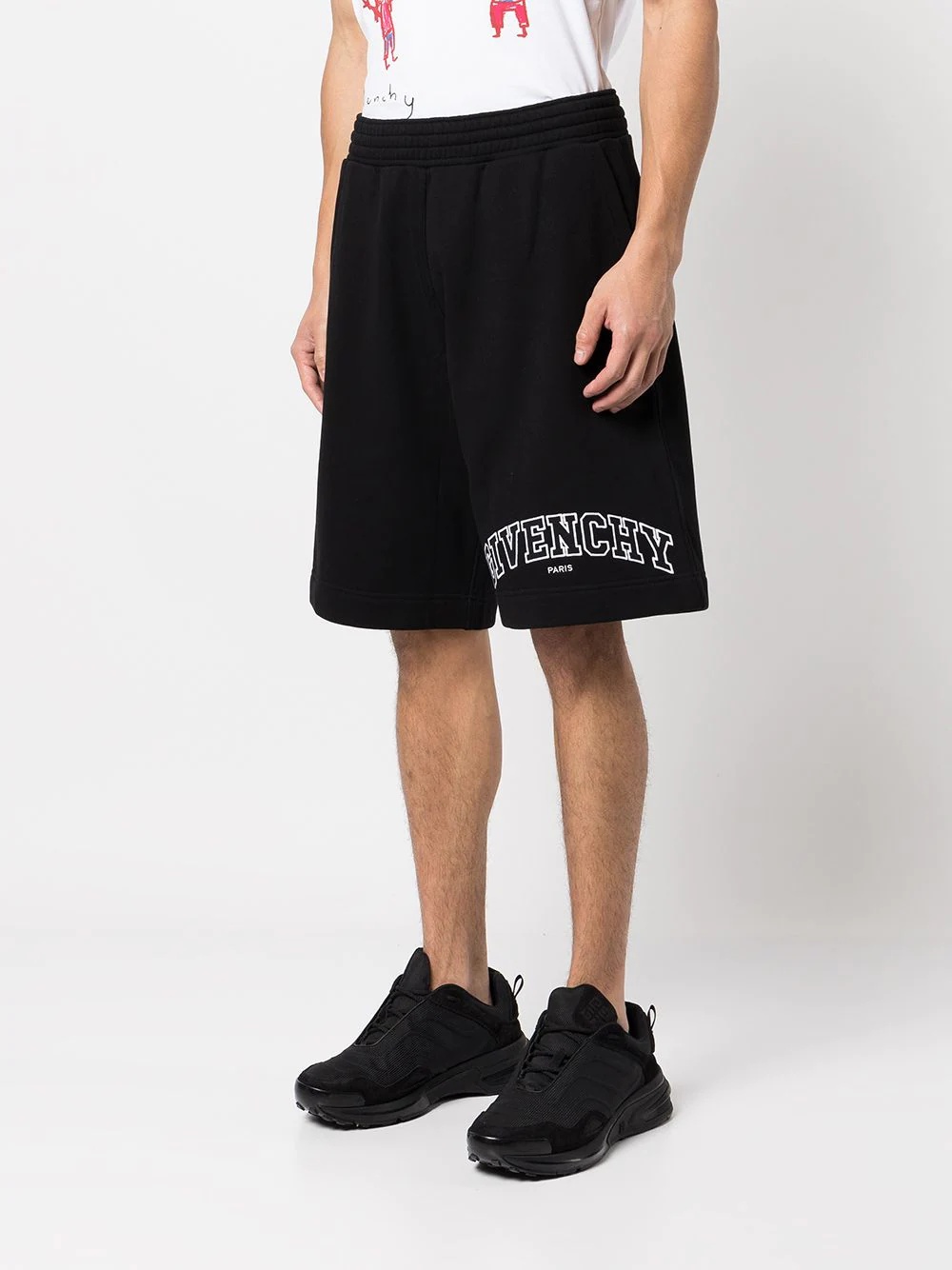 logo-print track shorts - 3