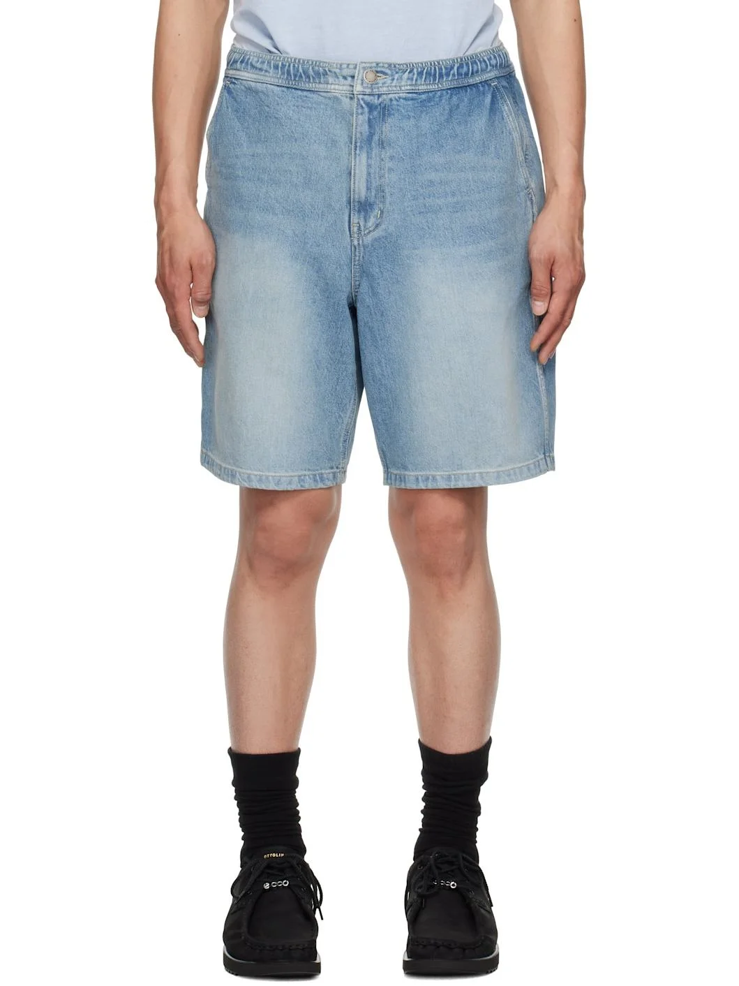 Blue Elasticized Waist Shorts - 1