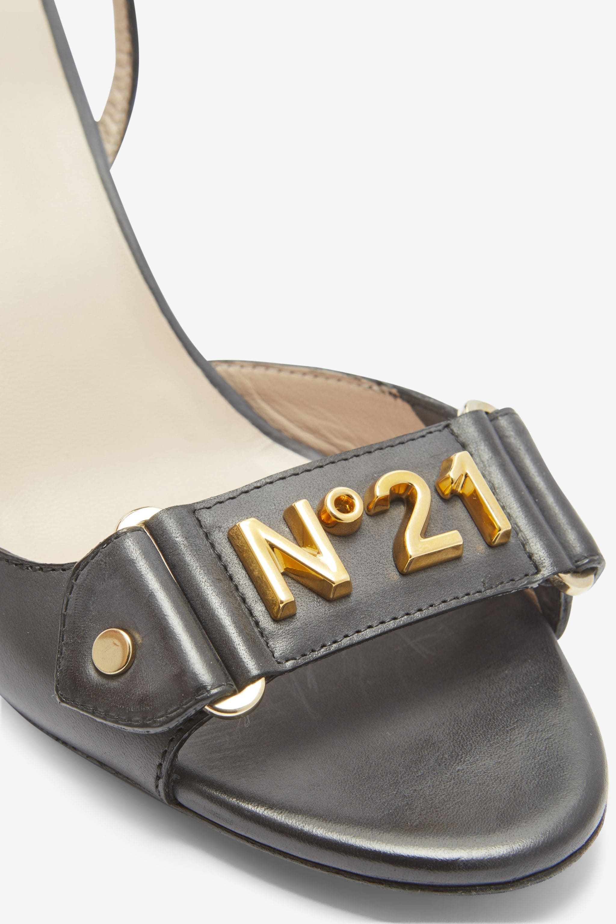 LOGO-PLAQUE LEATHER SANDALS - 5